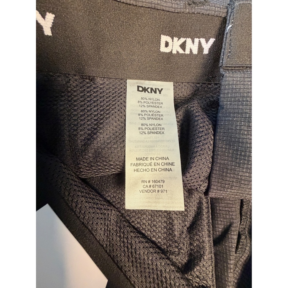 DKNY Mens Black Performance Shorts Stretch Grid Golf Active Size 32 NWT - Picture 6 of 6